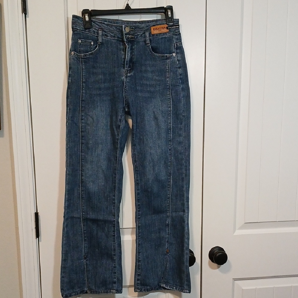 ☀️☀️Disaster Fashion Dark Blue Flare Women's Jeans sz L
